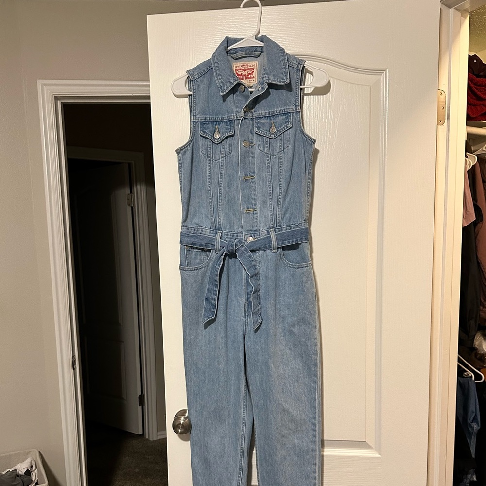 Levi denim sleeveless jumpsuit